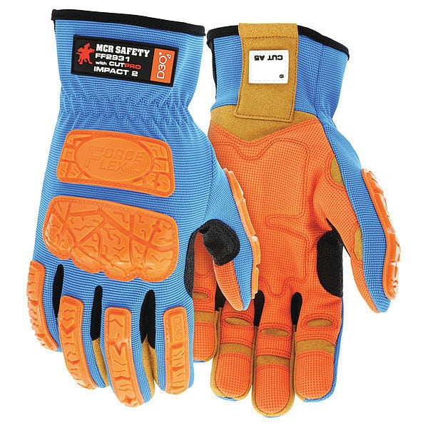 Impact Resistant Glove, XL, Full Finger, PR
