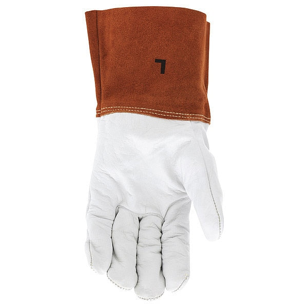 Welding Leather Glove, Beige/Brown, M, PK12