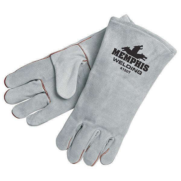 Welding Leather Glove, Gray, XL, PK12