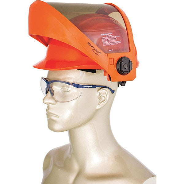 Arc Flash Faceshield Hard Hat Combo, PrismShield, North Zone Front Brim, 4-Point Ratchet, Orange