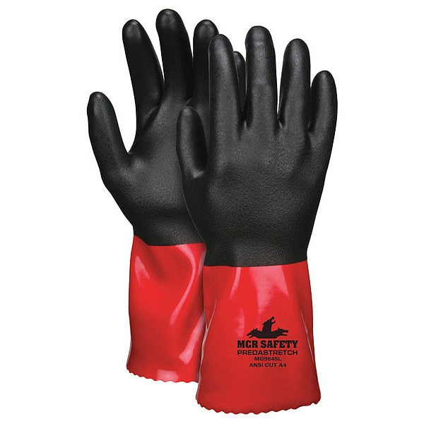 Chemical Resistant Glove, M, Blck/Red, PK12