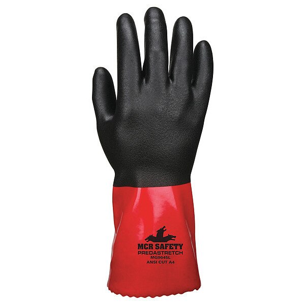 Chemical Resistant Glove, L, Blck/Red, PK12