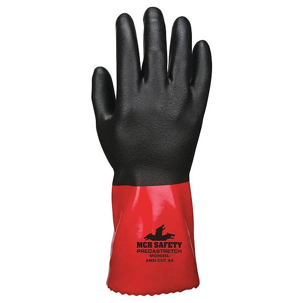 Chemical Resistant Glove, M, Blck/Red, PK12