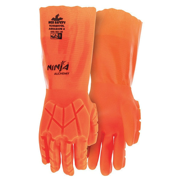 Chemical Resistant Glove, 2XL, Orange, PR