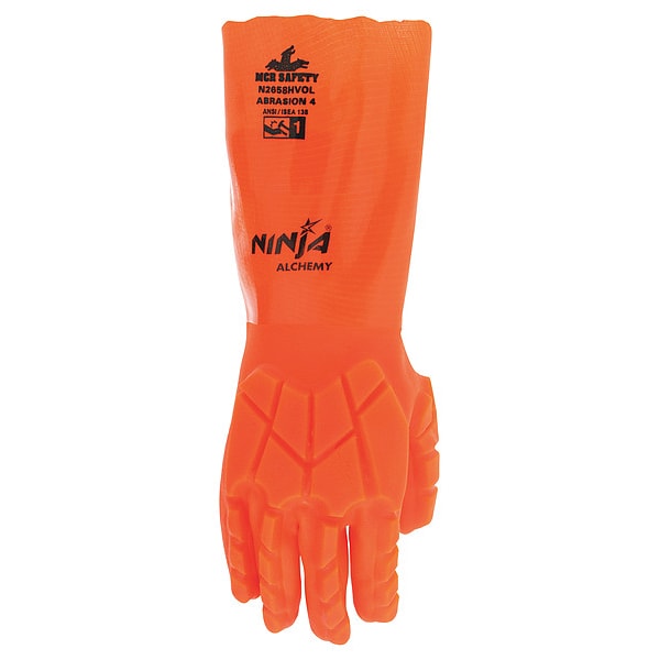 Chemical Resistant Glove, L, Orange, PR