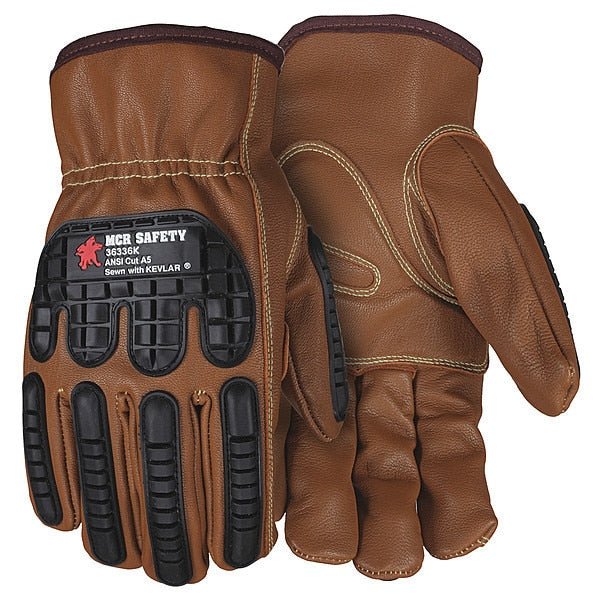 Leather Gloves, Brown, XL, PK12