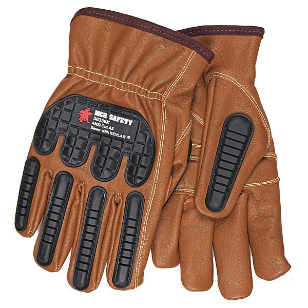 Leather Gloves, Brown, XL, PK12