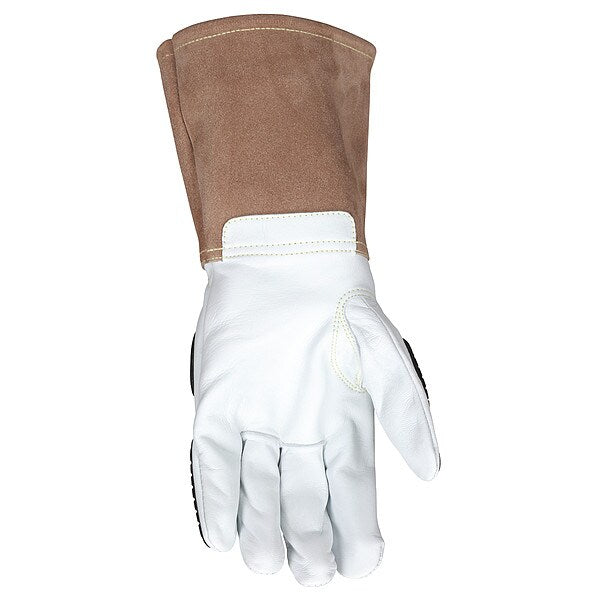 Leather Gloves, White, M, PK12