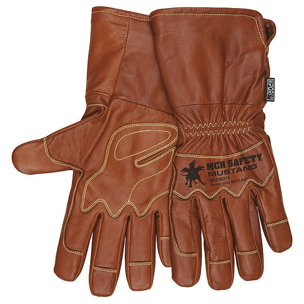 Leather Gloves, Brown, L, PR