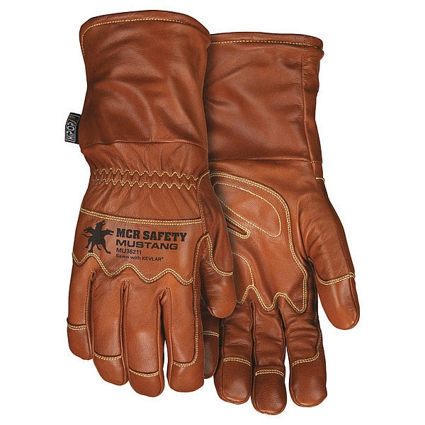 Leather Gloves, Brown, 2XL, PR