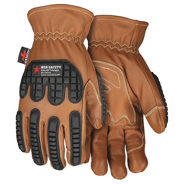 Leather Gloves, Brown, 2XL, PR