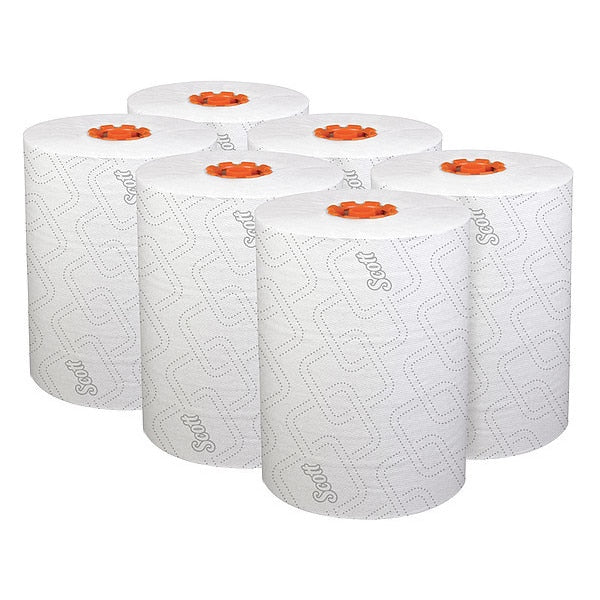 Pro Slimroll Hard Roll Towels for Orange Core Dispensers, White, (580'/Roll, 6 Rolls/Case)