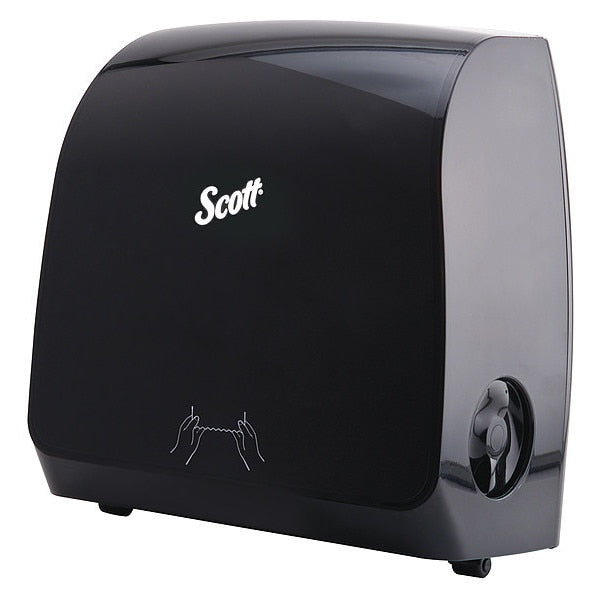 Slimroll Manual Towel Dispenser, Black, for Scott Orange Core Towels, 12.65