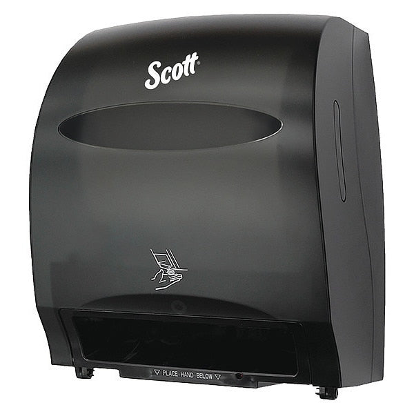 Essential Electronic Hard Roll Towel Dispenser, Black, Purple Core, 12.70