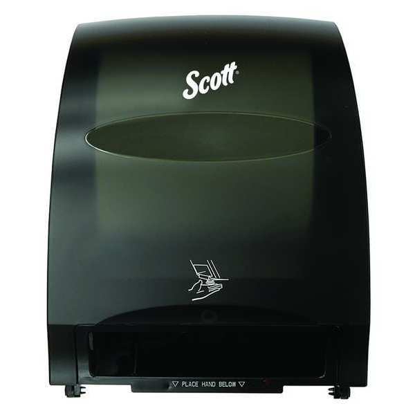Essential Electronic Hard Roll Towel Dispenser, Black, Purple Core, 12.70