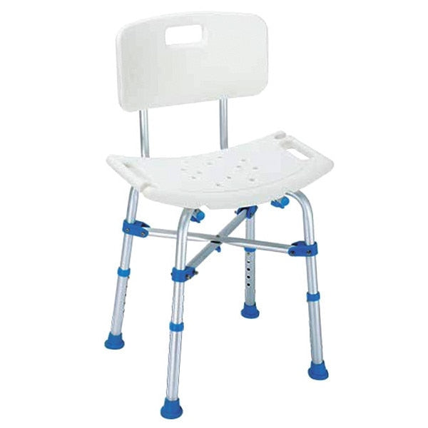 12 in L, Adjustable, Aluminum, Shower Chair, Chrome
