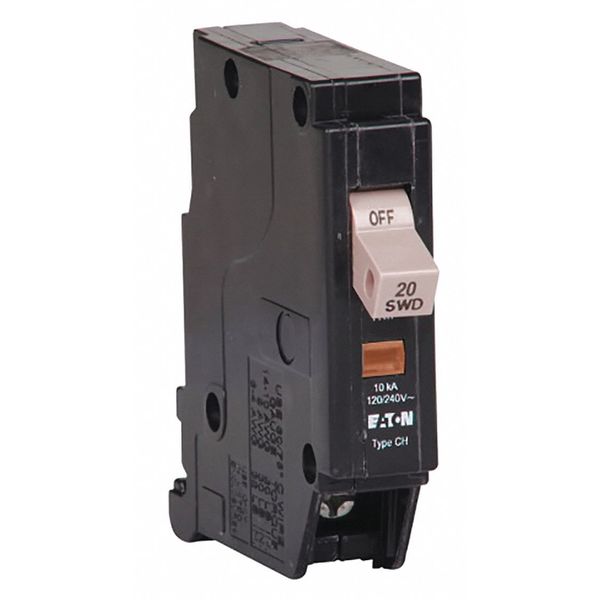 Circuit Breaker, 20 A, 120/240V AC, 1 Pole, Plug In Mounting Style, CH Series