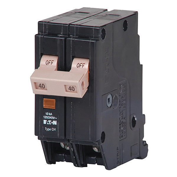 Circuit Breaker, 40 A, 120/240V AC, 2 Pole, Plug In Mounting Style, CH Series