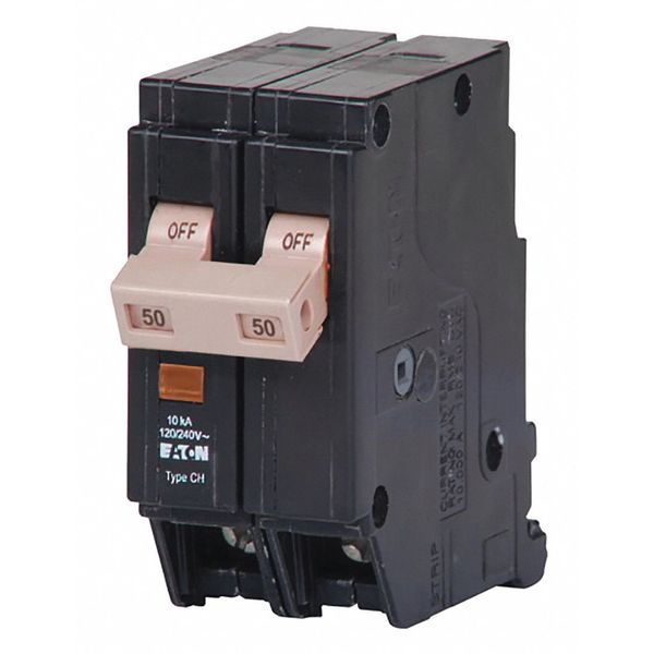 Circuit Breaker, 50 A, 120/240V AC, 2 Pole, Plug In Mounting Style, CH Series