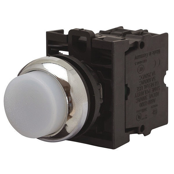 Push Button, 22.5 mm, 2NO, White
