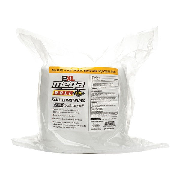 Hand Sanitizer Wipes, White, Box, Meltblown Polypropylene, 2300 Wipes, 6 in x 8 in, Unscented