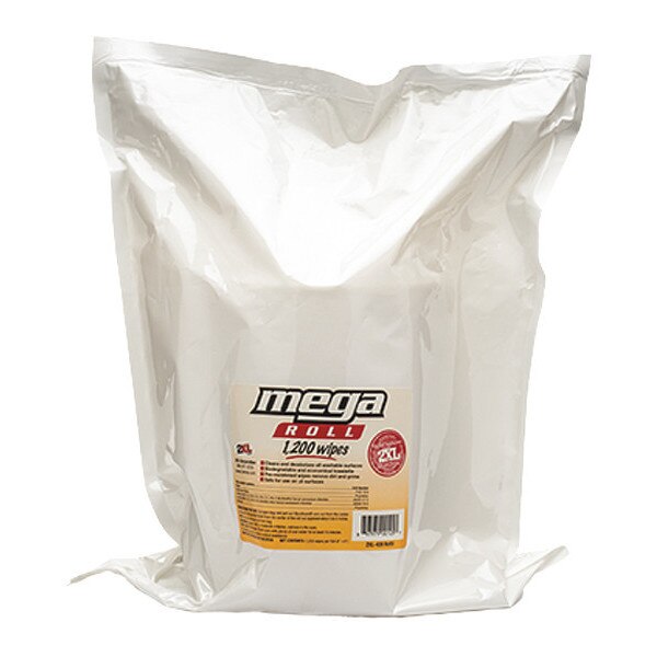 Cleaning Wipes, White, Bag, Air Laid, 12 1/2 in x 11 in, Unscented