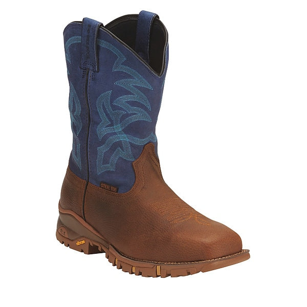 9-1/2 Size Men's Wellington Boot Steel Work Boot , Blue