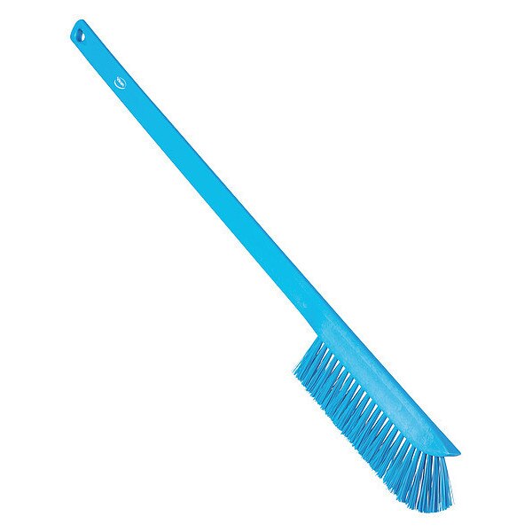 59/100 in W Wand Brush, Medium, 17 in L Handle, 2 9/25 in L Brush, Blue, Plastic