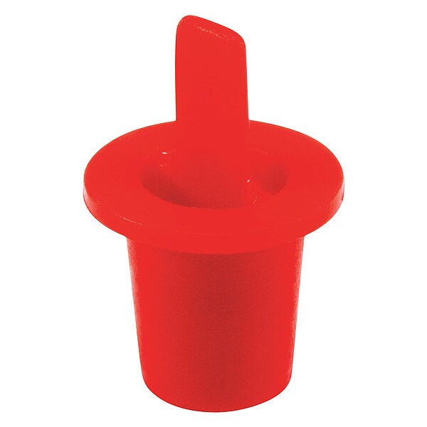 Center Pull-Tab Tapered Plug, Red, Low-Density Polyethylene 1000 PK