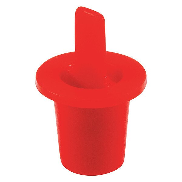 Center Pull-Tab Tapered Plug, Red, Low-Density Polyethylene 5000 PK