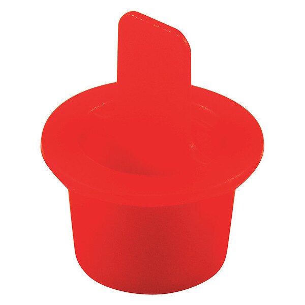 Center Pull-Tab Tapered Plug, Red, Low-Density Polyethylene 5000 PK