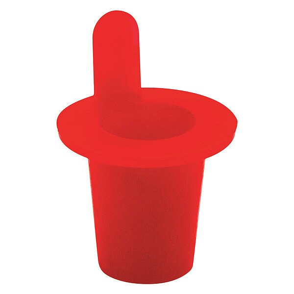 Side Lift-Tab Tapered Plug, Red, Low-Density Polyethylene 5000 PK