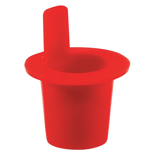 Side Lift-Tab Tapered Plug, Red, Low-Density Polyethylene 5000 PK