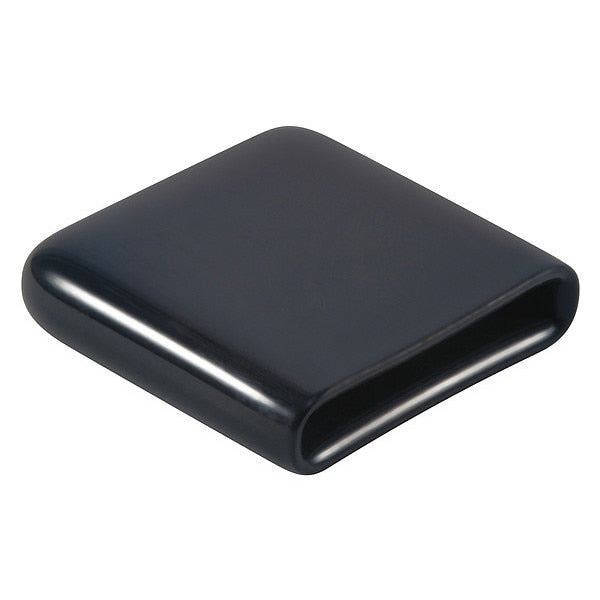 Vinyl Rect Cap - Flat End, Black, Vinyl 400 PK