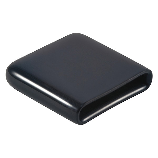 Vinyl Rect Cap - Flat End, Black, Vinyl 300 PK