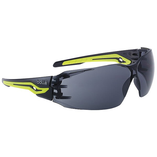 Safety Glasses, Wraparound Smoke Polycarbonate Lens, Anti-Fog, Scratch-Resistant