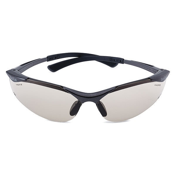 Safety Glasses, Wraparound Orange Polycarbonate Lens, Anti-Fog, Scratch-Resistant