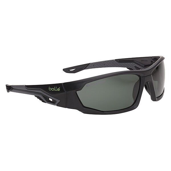 Safety Glasses, Wraparound Gray Polycarbonate Lens, Anti-Fog, Scratch-Resistant