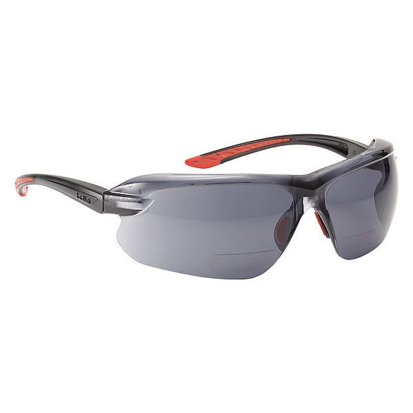 Safety Glasses, Wraparound Smoke Polycarbonate Lens, Anti-Fog, Scratch-Resistant