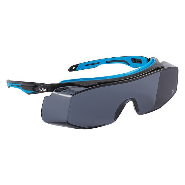 Safety Glasses, OTG Smoke Polycarbonate Lens, Anti-Fog, Scratch-Resistant