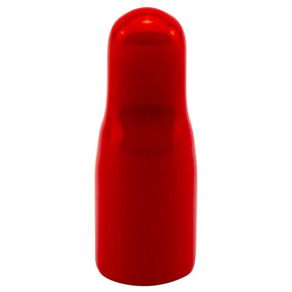 Vinyl Ergonomic Pull-Tab Cap, Black, Red, Vinyl 1000 PK
