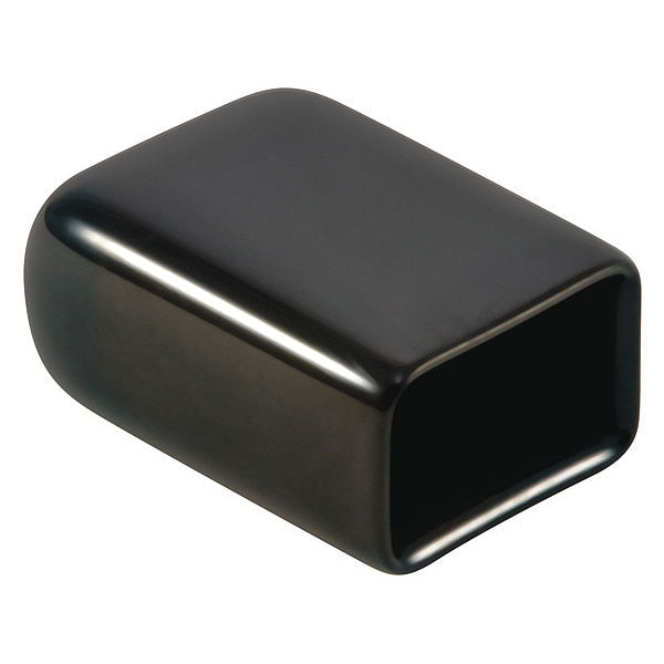 Vinyl Rect Cap - Flat End, Black, Vinyl 1500 PK