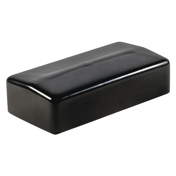 Vinyl Rect Cap - Flat End, Black, Vinyl 1500 PK