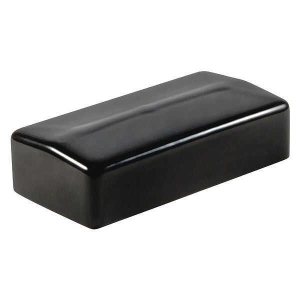 Vinyl Rect Cap - Flat End, Black, Vinyl 500 PK