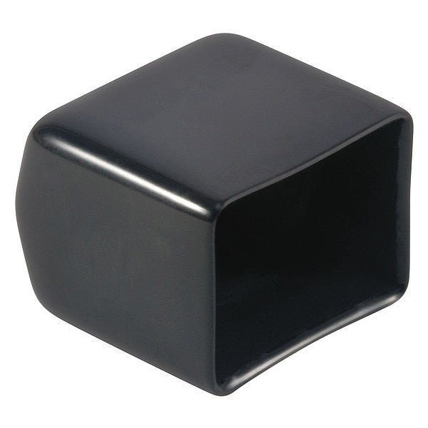 Vinyl Rect Cap - Flat End, Black, Vinyl 1000 PK
