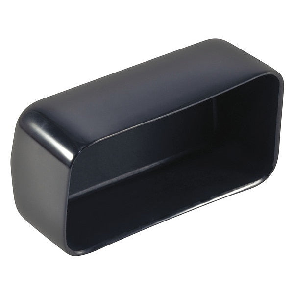 Vinyl Rect Cap - Flat End, Black, Vinyl 400 PK