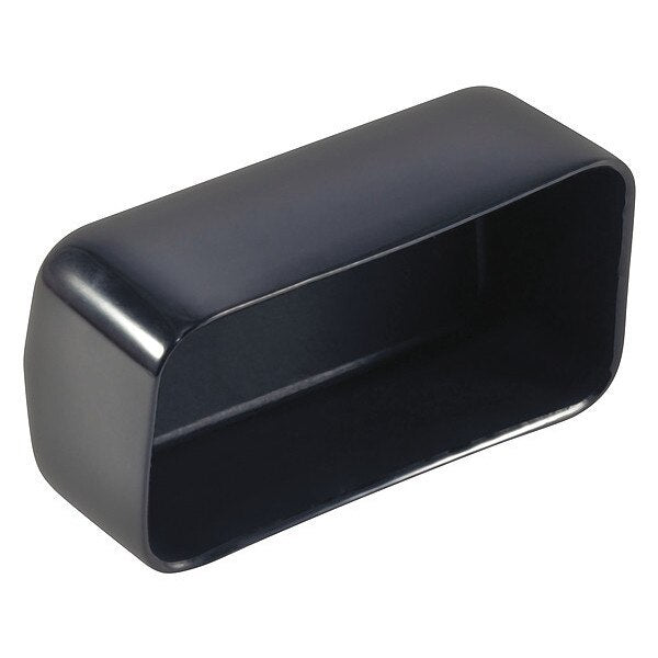 Vinyl Rect Cap - Flat End, Black, Vinyl 250 PK