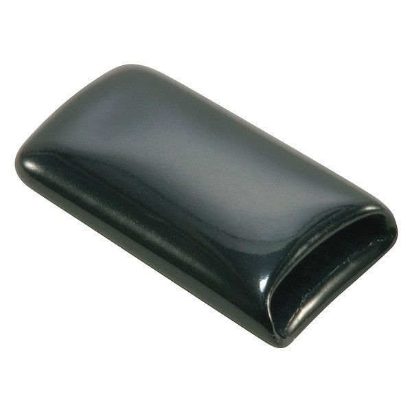 Vinyl Rect Cap - Flat End, Black, Vinyl 200 PK