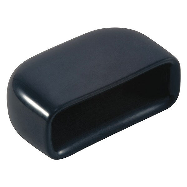 Vinyl Rect Cap - Flat End, Black, Vinyl 600 PK