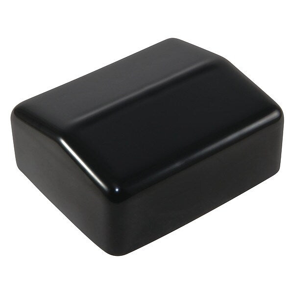 Vinyl Rect Cap - Flat End, Black, Vinyl 50 PK